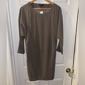 NWT RETAIL $68.95 size S GAP Chiffon Women's Long Sleeve Dress in Brown